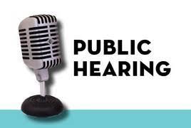 Microphone ,Text Reads Public Hearing