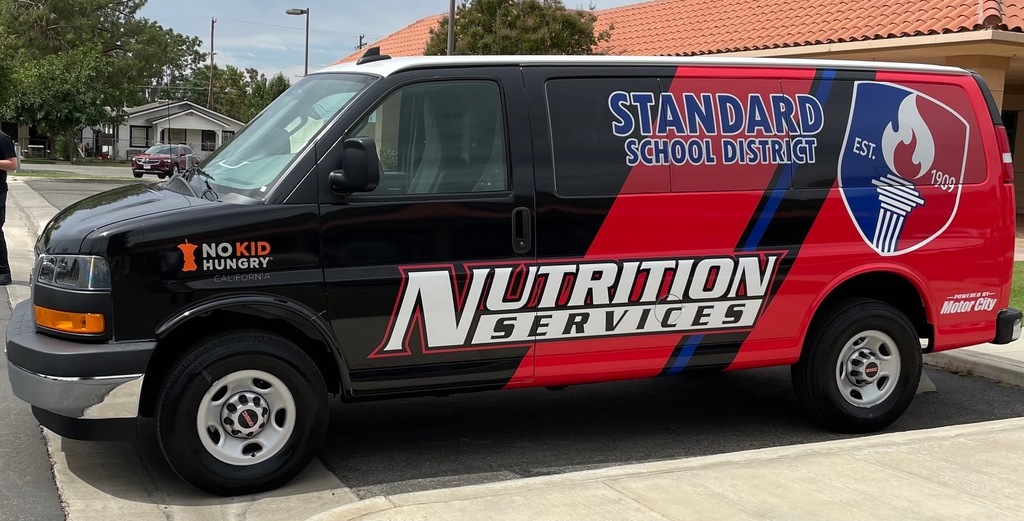 New van wrapped with school logo